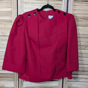 Lorac Original Button-Accent Blouse Red VI NTAGE Size XL